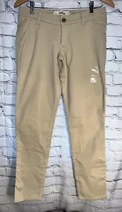 Hollister Boys Size 5R Chino Straight Leg Multi Pocket Beige 27W 31L Zip Front - Picture 1 of 20