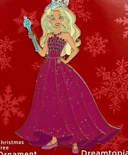 Hallmark Barbie Christmas Tree Ornament Dreamtopia Princess Metal Crown Glitter 