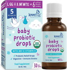 LoveBug Probiotics Baby Drops for 0+ Months, 10 ml 30-Day Supply 5 Billion CFU L