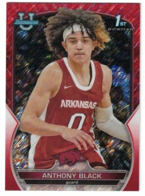 ANTHONY BLACK 22/23 Bowman Chrome U 1st University RED Shimmer Refractor / 10 - Image 1 of 2