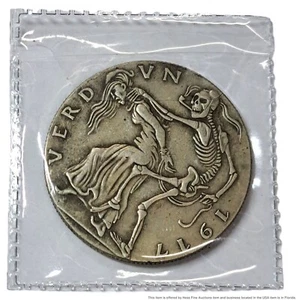 1917 German Germany Lorelei Witch Silver Plated Commemorative Coin - Imagen 1 de 4