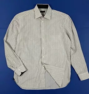 Sonrisa camicia uomo usato 42 16 1/2 L manica lunga elegante a righe top T6414 - Foto 1 di 12