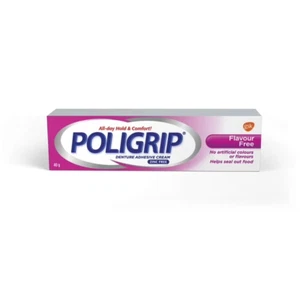Poligrip Flavour Free Denture Adhesive Cream, 40g All Day Hold and Confort - Picture 1 of 3