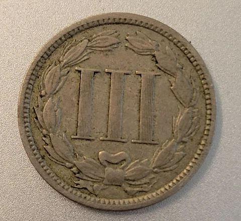 1869 3 CENT NICKEL COIN Cover