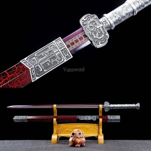 Chinese Jian 剑 High Manganese Steel Real Handmade Sword Straight for Display. - Picture 1 of 13