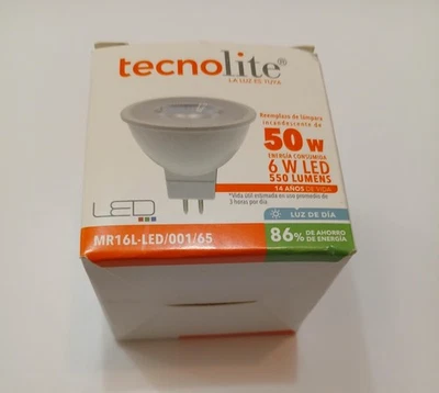 Tecnolite MR16 LED Bulb 6W 550 Lumens Daylight 6500K GX5.3 36° Non-Dimmable - Image 1 of 4