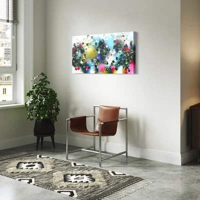 Spring floral canvas painting botanical wall decor with blooming garden branches - Image 1 of 4