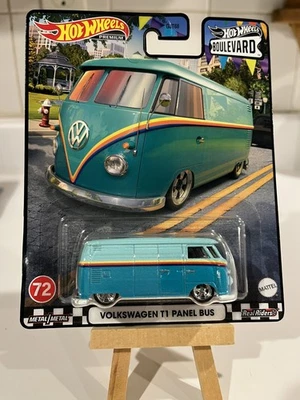 2020 Hot Wheels Premium Boulevard #72 VOLKSWAGEN T1 PANEL BUS Aqua-Teal w/RR's - Image 1 of 4
