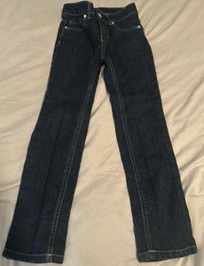 Girls Sonoma Straight Leg Dark Blue Embroidered Pocket Denim Jeans Size 6 Slim - Picture 1 of 5