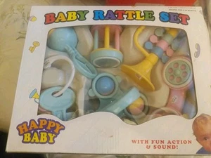 Vth Baby Rattle Set Action & Sound, Key, phone, Roller, Duck, Bell & Trumpet - Picture 1 of 2