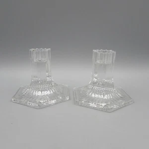 Tiffany Crystal LOUIS COMFORT TIFFANY Candle Holders - Set of Two - Picture 1 of 3