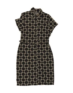 MOSSIMO Womens Short Sleeves Shirt Dress UK 14 Large Black Geometric BC08 - Picture 1 of 3
