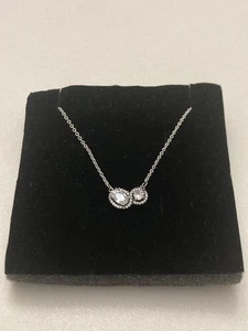 Pandora Women's Double Halo Necklace Sparkling - Picture 1 of 3