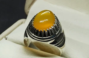 Natural Agate/ Sapphire Women’s Ring 925 Sterling Silver Handmade Prongs Setting - Picture 1 of 77