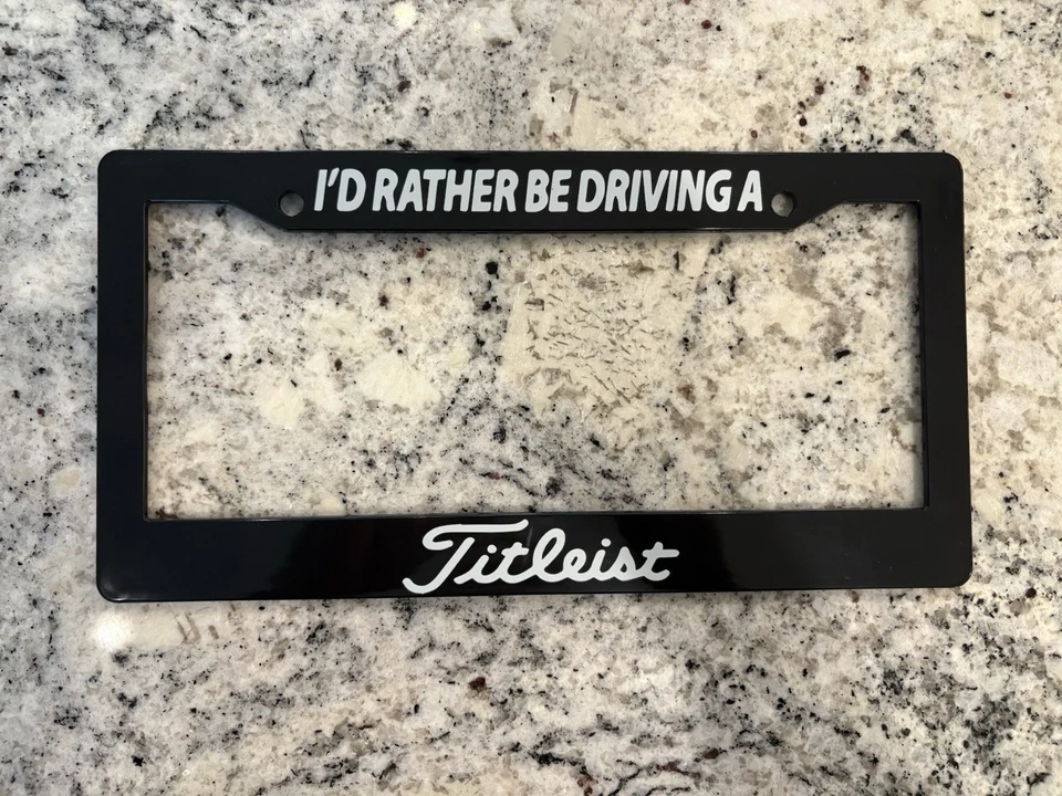 1x Marco de matrícula negro I'd Rathering Be Driving A Titleist Golf Club Foto 1 de 1