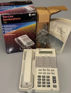 AT&T 732 Vintage Beżowy Wieloliniowy telefon biurowy w pudełku Świetny stan MY24584 - Zdjęcie 1 z 10
