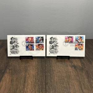 US FDC 1993 Art Craft Elvis OH & CA Rock n Roll Rhythm & Blues Music Set of 2 - Picture 1 of 13