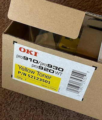OEM OKI Okidata Yellow Toner - Pro910 / Pro920/ Pro930 - 52123501 - Image 1 of 3
