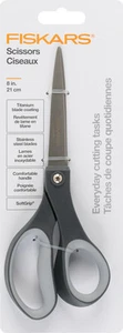 Fiskars Everyday Softgrip Titanium Scissors 8"-Gray 1067265 - Picture 1 of 4