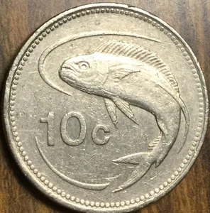 1986 MALTA 10 CENTS COIN - Imagen 1 de 2