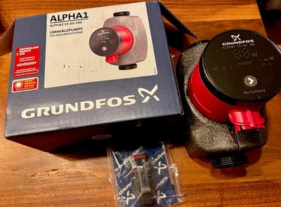 Grundfos Hocheffizienz-Umwälzpumpe Alpha 1 25-60 180 mm NEUES MODELL 99160420 - Bild 1 von 4