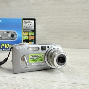 Sony Cybershot 5.0MP Silver Retro Digital Camera New Charger Y2K DSC-P10 - Picture 1 of 15