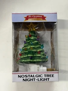 Mr.Christmas Vintage Inspired Ceramic Tree Night Light Missing 1 Light - Bild 1 von 4