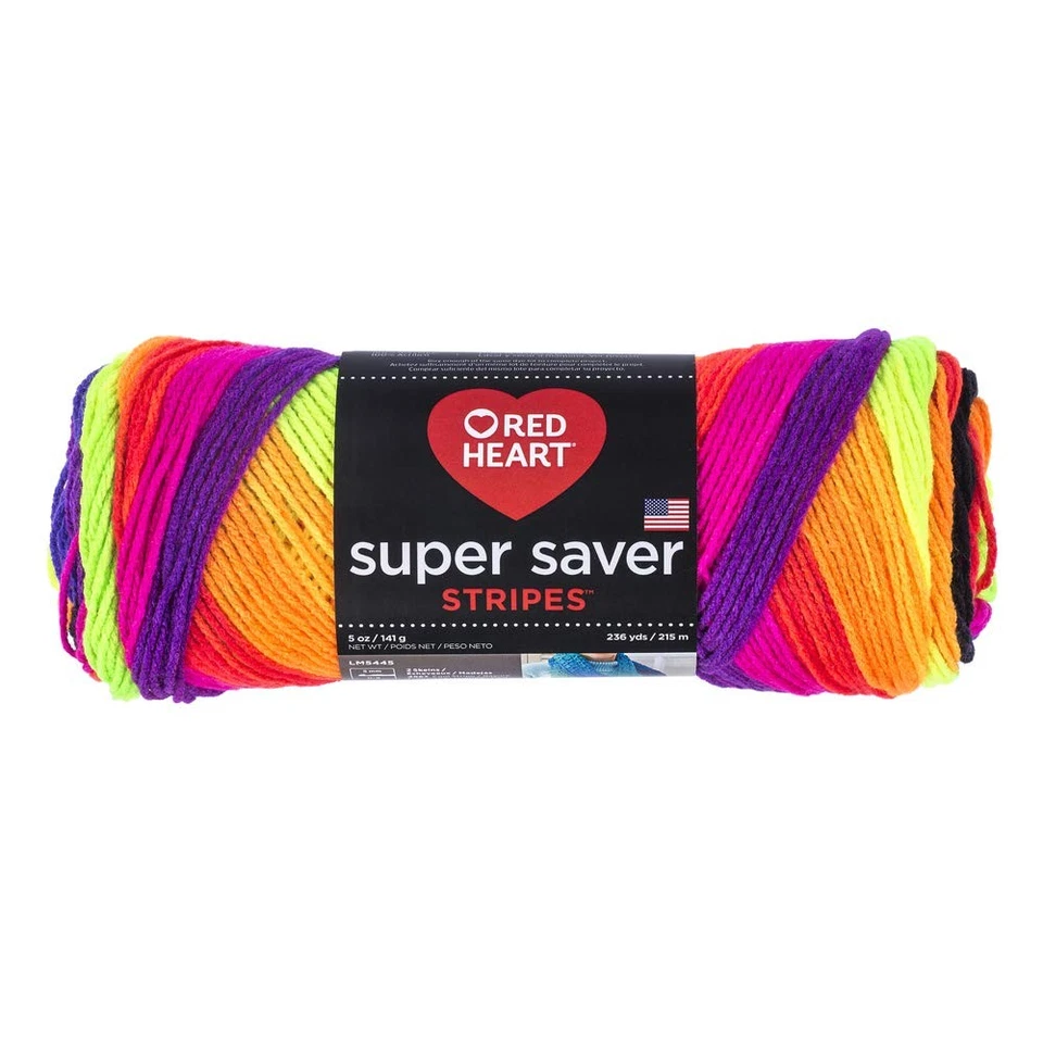 Red Heart Super Saver Yarn 5 Ounces Bright Stripe