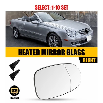 Passenger Mirror Glass Heated Fit Mercedes Benz CLK320 CLK350 CLK500 CLK63 1-10x - Image 1 of 4