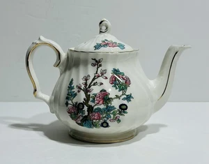 VTG Sadler Porcelain Teapot w Lid Floral Design Gold Trim England - Picture 1 of 13