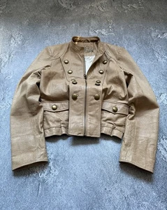 VNTG Napoleon Metal Button Nappa Faded Leather Jacket LGB Ifsixwasnine - Picture 1 of 13