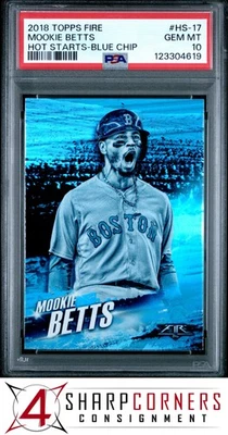 2018 TOPPS FIRE HOT STARTS BLUE CHIP #HS-17 MOOKIE BETTS  PSA 10 - Image 1 of 3