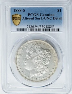 1888-S Morgan Silber Dollar $ UNC Detail PCGS Original Secure 950376-16 - Bild 1 von 3