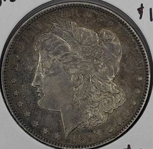 1893 Morgan Silber Dollar vz Rainbow Toning - Bild 1 von 2