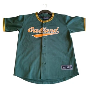 Vintage Oakland Athletics Jersey Green Gold Renegade Button Front M - Picture 1 of 6