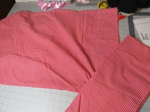 DOS fundas de almohada Ralph Lauren Std UNA sábana plana doble patrón "Wendy" guinga roja - Imagen 1 de 7