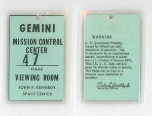 NASA GEMINI-Ära Mission Control Center Viewing Room Abzeichen - Bild 1 von 1