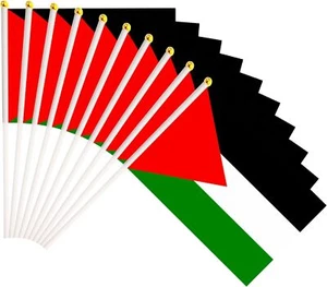 2/10/50Pcs Palestine Palestinian on Stick Flag Small Mini HandHeld Flag 5x8 Inch - Picture 1 of 7