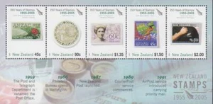 NEW ZEALAND 2005 150 YEARS OF NZ STAMPS - 1955-2005 SHEET MNH - Picture 1 of 1