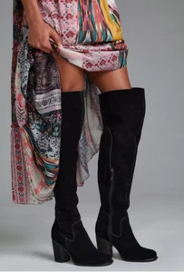 Kelsi Dagger Brooklyn Women's Suede Over the Knee Boots Black Size6 pre-owned - Picture 1 of 10