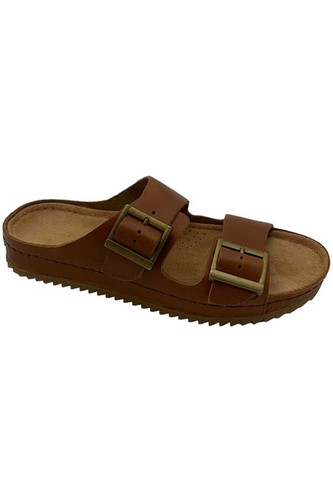 Sandali Clarks in pelle doppia fibbia scorrevole Brookleigh marrone chiaro di sole pelle