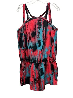 Fabletics Liza Shorts Romper Heat Wave Black Pink Blue Size M - Image 1 of 4