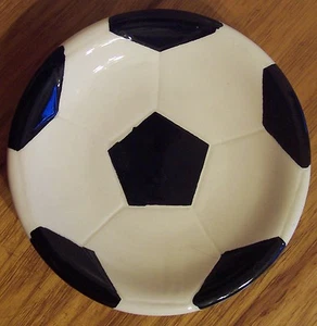 New Kids Fun Silly SOCCER BALL Shaped Sports Hand Bar Soap Dish HOLDER Ceramic  - Picture 1 of 2