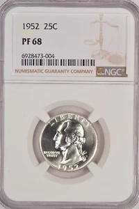 1952 Washington Quarter Proof NGC PF 68 PR68 Gem Coin 25C - Picture 1 of 2