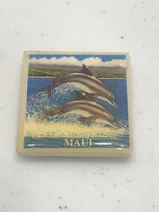 VTG Islander Hawaii Maui Fridge Magnet Ceramic Travel Souvenir 1`.75" Dolphin - Picture 1 of 4