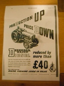 1953, Fordson Diesel Major E1A, Oldtimer Traktor Werbung (laminierte Fotokopie) - Bild 1 von 1