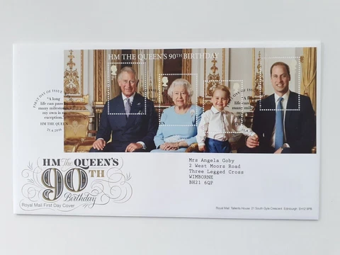 2016 Queens 90th Birthday Miniature Sheet stamp 1st day cover Windsor postmark Cover
