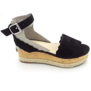 Marc Fisher Slingback Espadrille Wedges Flama Black Suede - Picture 1 of 5