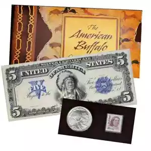 2001-D American Buffalo Coin and Currency Set Commemorative with Box/COA-Sealed - Picture 1 of 1