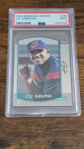 2000 BOWMAN CHROME C.C. SABATHIA #123 (RC) PSA 9 GUARDIANS/YANKEES FUTURE HOF - Picture 1 of 2